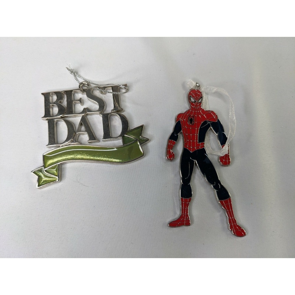 Best Dad and Spider Man Metal Tree Ornament Spiderman
